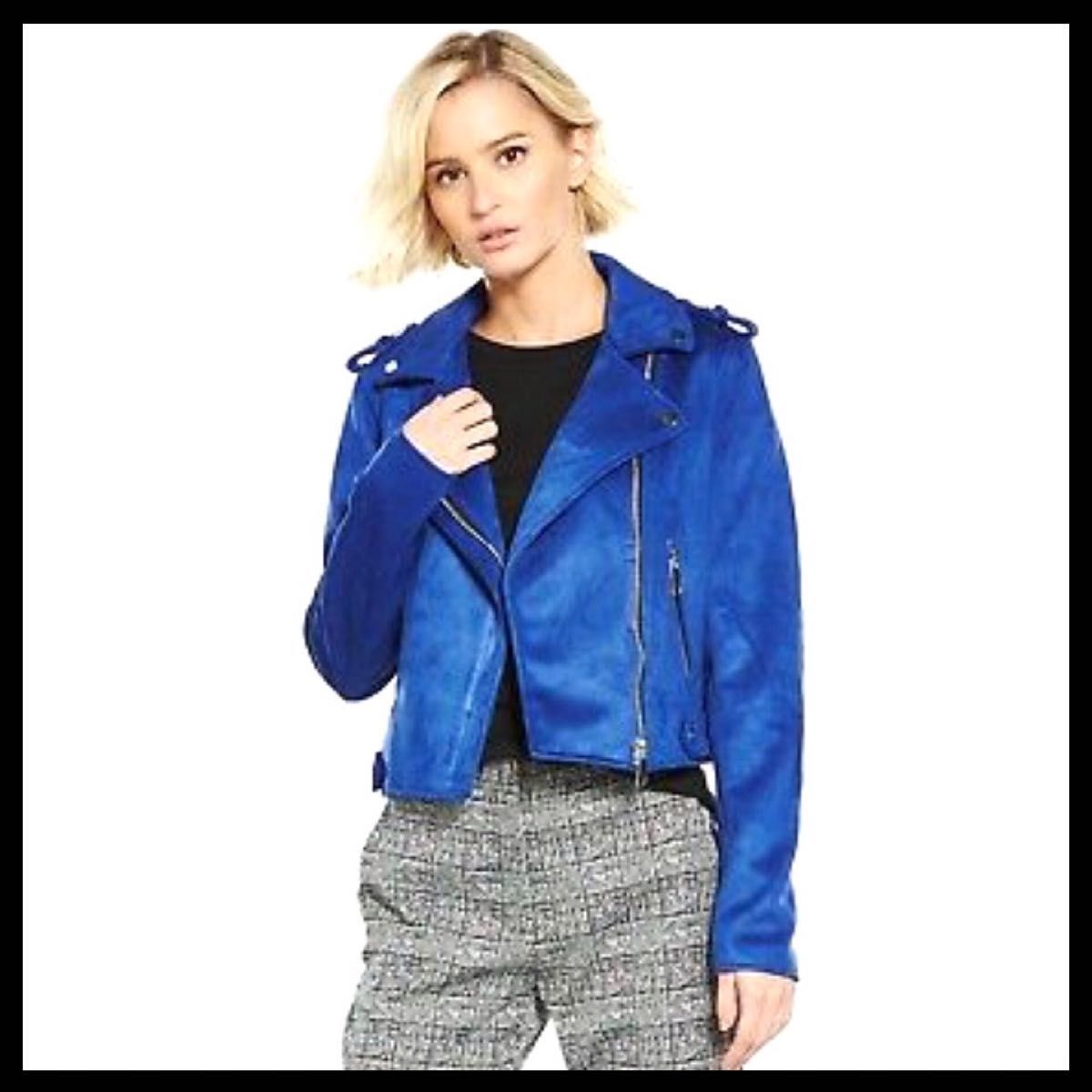 RIVER ISLAND BLUE velours リバーアイランド ブルー ライダース