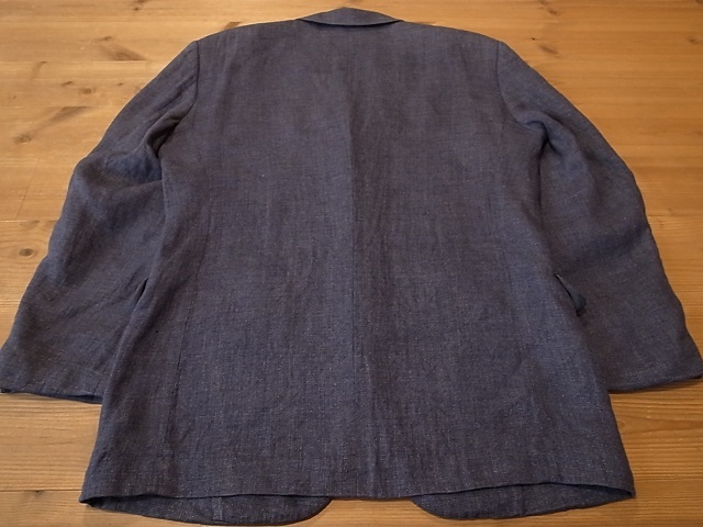 R-1 homme 春夏 麻100％ リネン ３釦 紺 テーラード ジャケット ブレザー サイズ M_画像10