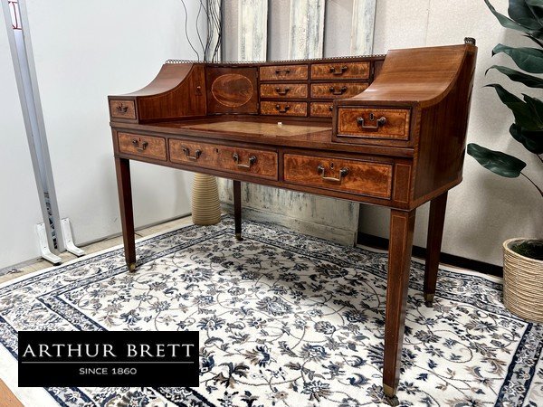 英国アンティーク木製ドロップリーフトロリーテーブル 机ワゴン飾り棚