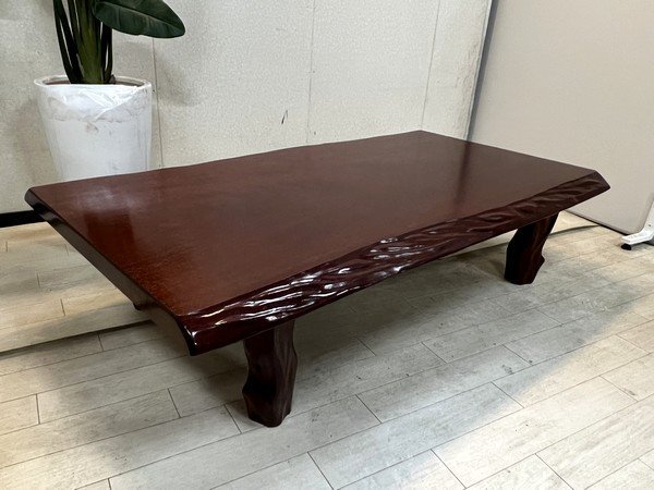 激安単価で Ψ希少【天然木一枚板 重厚無垢材 高級座卓テーブル 大型