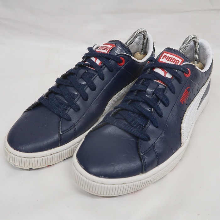 サイズ 28㎝ US10 プーマ バスケット クラシック ローカット スニーカー シューズ ネイビー PUMA Basket Classic 古着 ビンテージ 3M1212_画像1