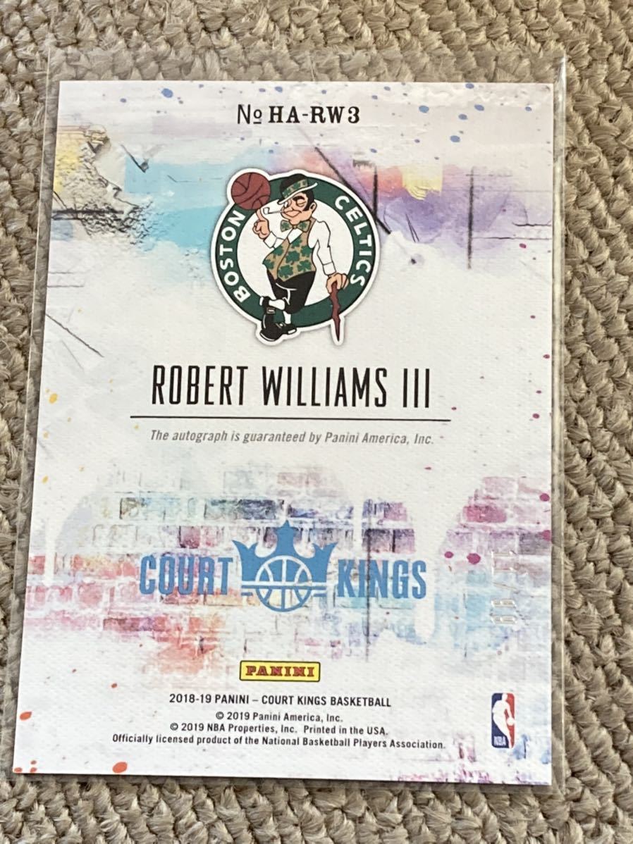 Panini NBA COURT KINGS 2018-19 Robert Williams Ⅲ 直書きサインカード_画像2