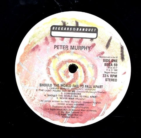 UKオリジLP！Peter Murphy / Should The World Fail To Fall Apart 86年【Beggars Banquet / BEGA 69】Magazine カヴァー 収録 Bauhaus_画像2