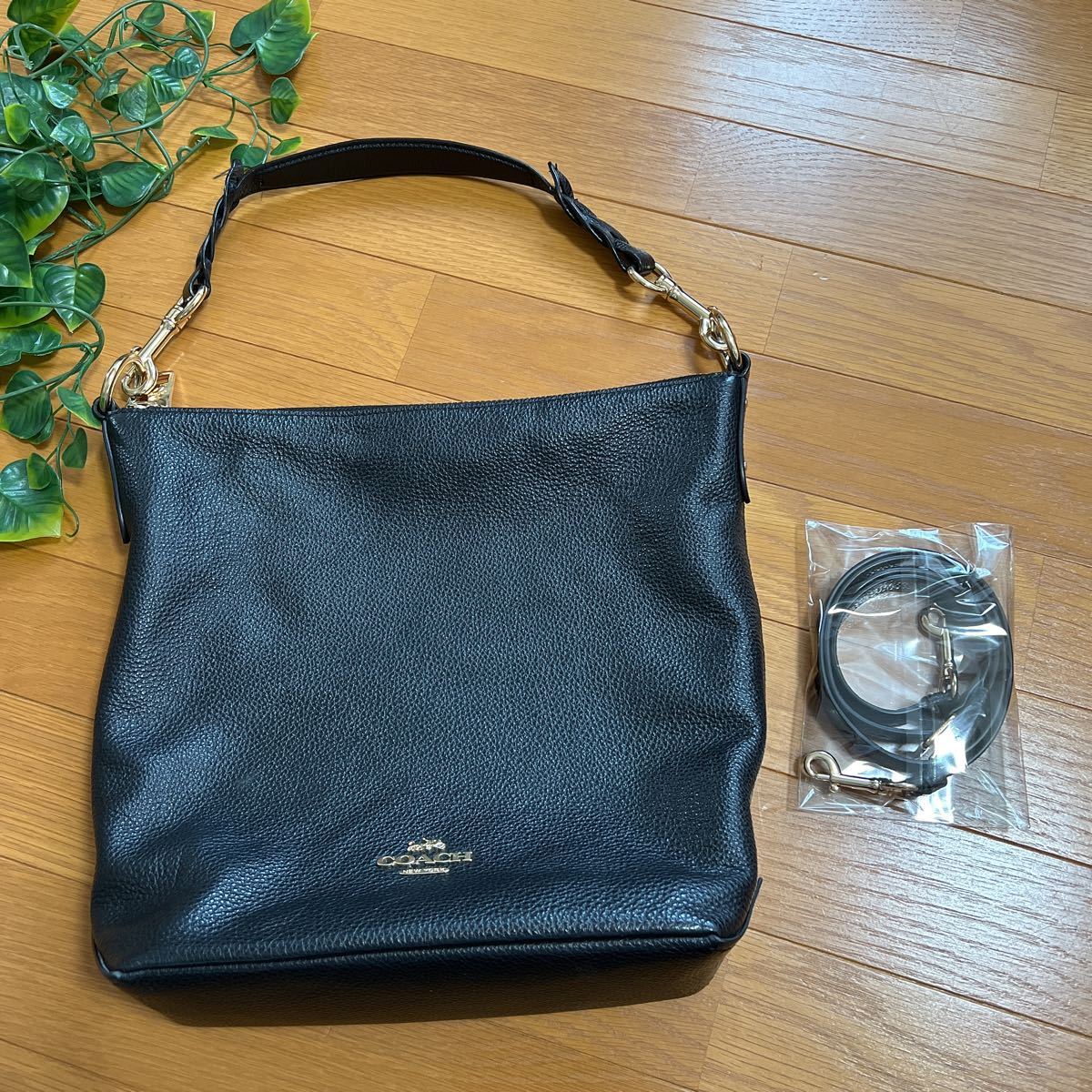 [ prompt decision ] Coach a Be da full 31507 black black leather shoulder bag COACH 2way