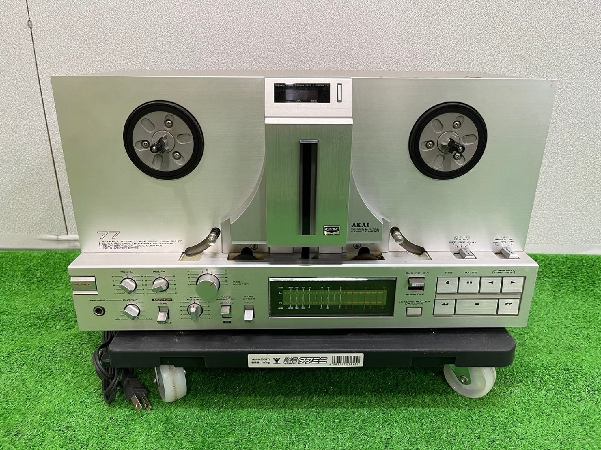 △5364　ジャンク品　オーディオ機器　オープンリールデッキ　AKAI GX-77　RC-21　アカイ　【通電OK】_画像2