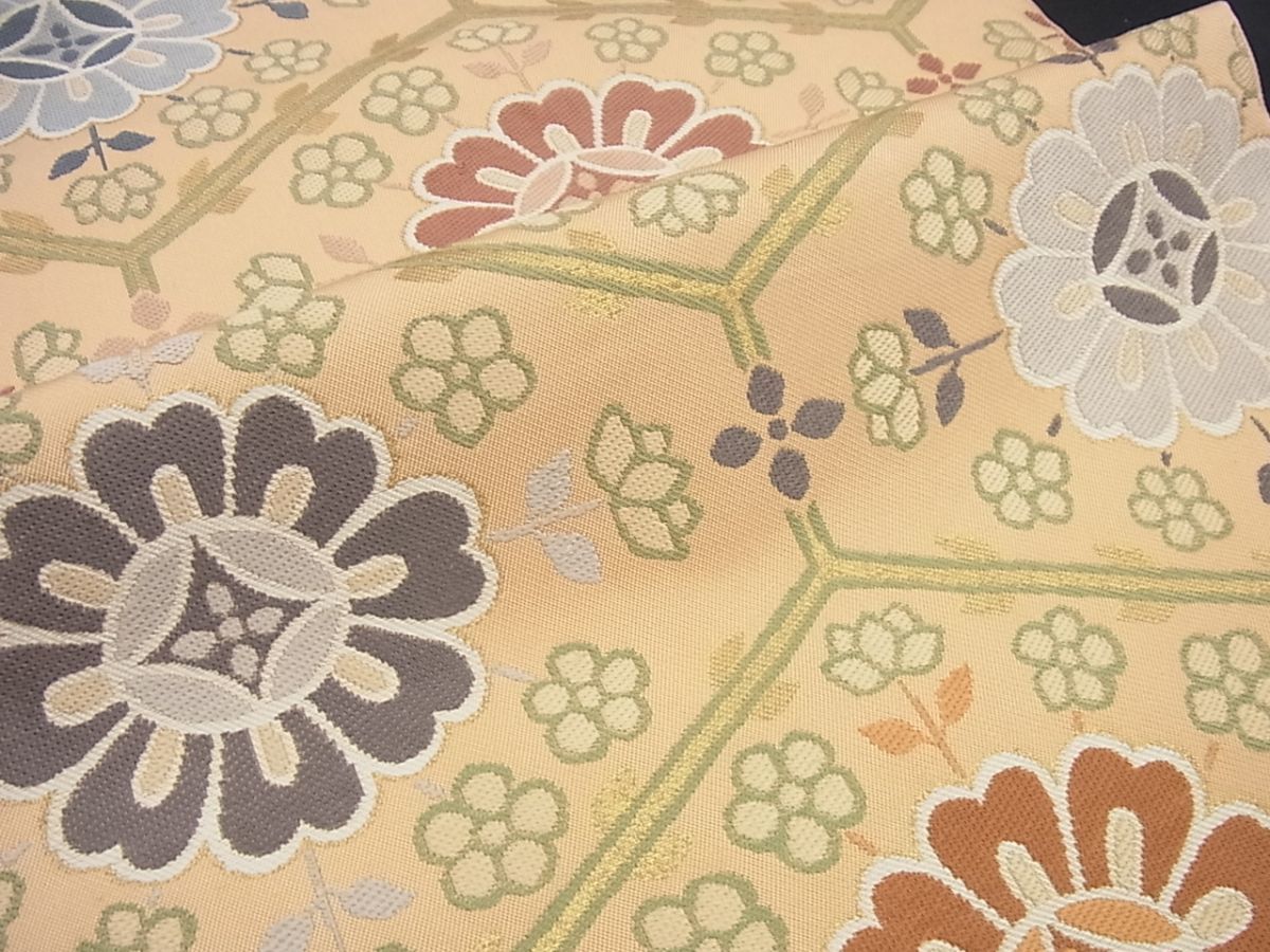 平和屋着物□極上 西陣 川島織物謹製 本袋帯 唐織 亀甲繋ぎ 金糸 逸品