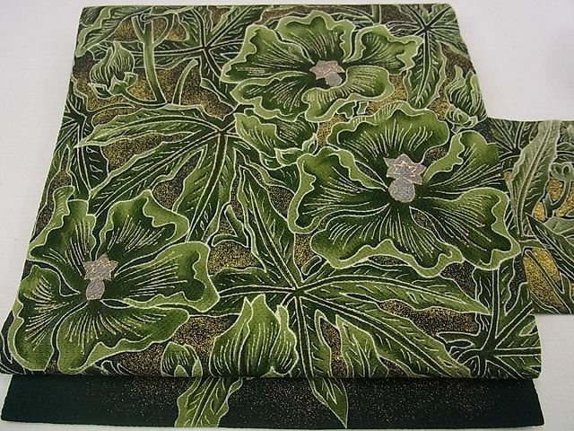 平和屋□希少 浦野理一 九寸名古屋帯 鬼しぼ縮緬 金彩 逸品 未使用
