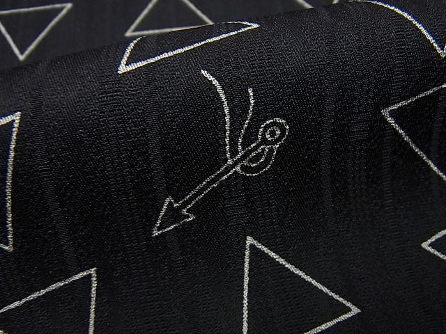 平和屋着物□極上 男性 小紋 鯨 舟 黒地 逸品 未使用3s1608 www.anac