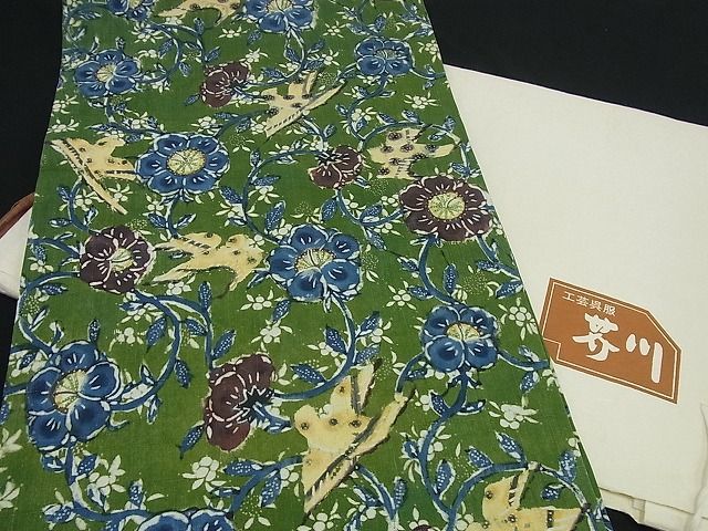高質 平和屋着物□希少 染織家 古澤万千子 工芸呉服 芥川 九寸開き
