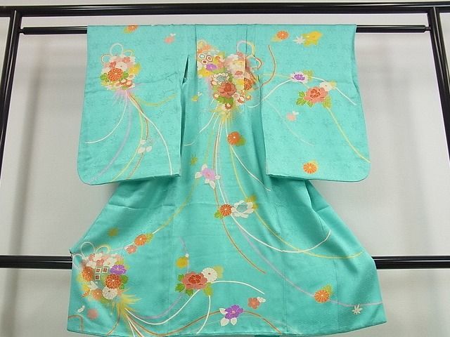 平和屋■極上　創業460年・千總　七五三　3歳　女の子　祝着　花束　金彩　逸品s7002_画像1