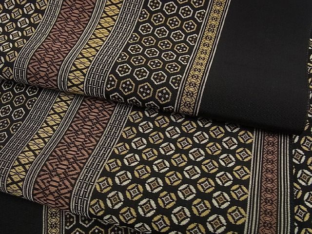  flat peace shop # finest quality genuine . front Hakata woven . tree . hand woven atelier . Takumi : small forest .. size Nagoya obi . on black ground kimono wrapping paper attaching excellent article 2s9928