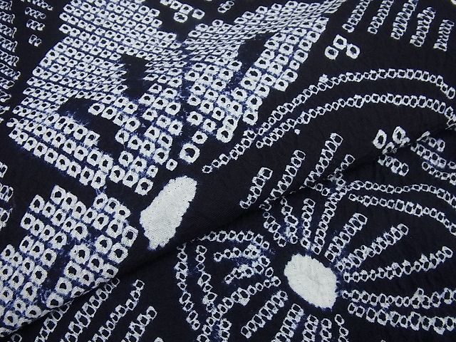 平和屋着物□極上 夏物 浴衣 有松鳴海絞り 綿 舞蝶文 逸品3s1716