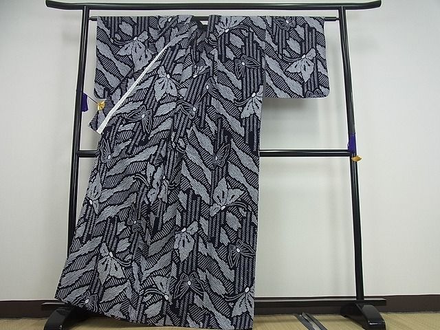 平和屋着物□極上 夏物 浴衣 有松鳴海絞り 綿 舞蝶文 逸品3s1716