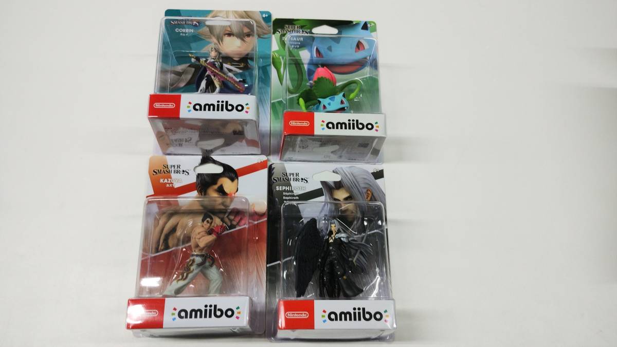 ●未開封 4点セット 送料無料●amiibo カムイ フシギソウ セフィロス カズヤ 大乱闘スマッシュブラザーズシリーズ 　スマブラ　アミーボ