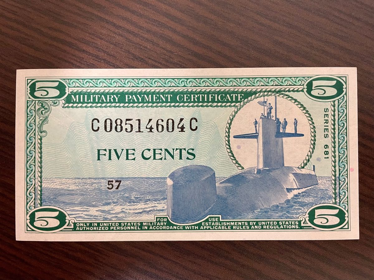 アメリカ軍票、（SERIES 661）5ドル札、ピン札 紙幣 | 4nen2kumi.jp