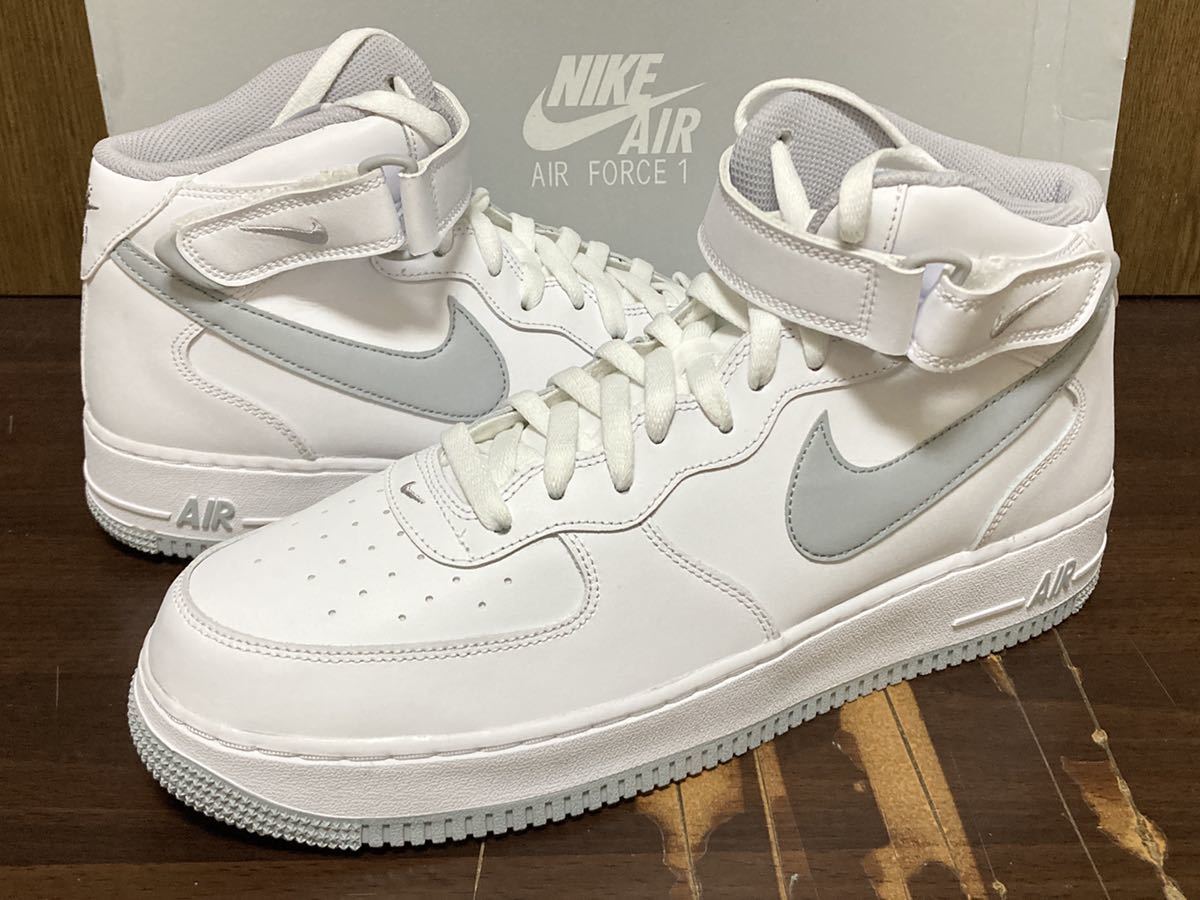 22年製 NIKE AIR FORCE 1 MID ナイキ エアフォース ミッド AF1【DV0806-100】WHITE WOLF GRAY ホワイト ウルフ グレー 白×灰 US12