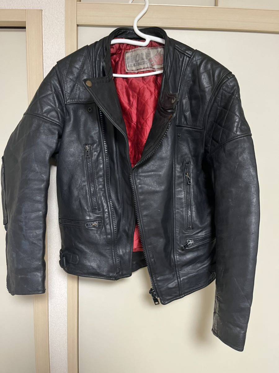 ウルフレザー イギリス製 70s ビンテージ レザー ライダースジャケット
