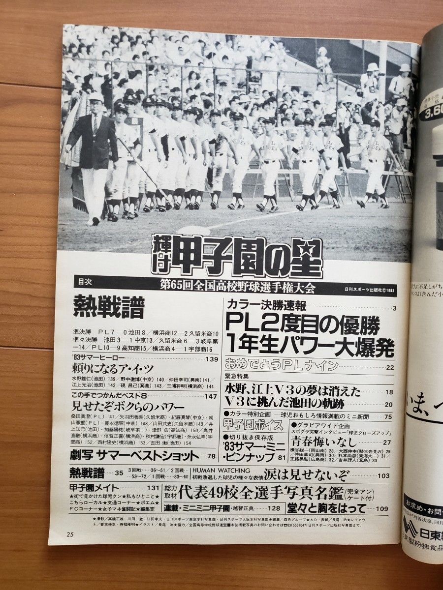 輝け甲子園の星 第65回全国高校野球選手権大会1983年 No 4 輝け甲子園の星 第65回全国高校野球選手権大会1983年 No 4