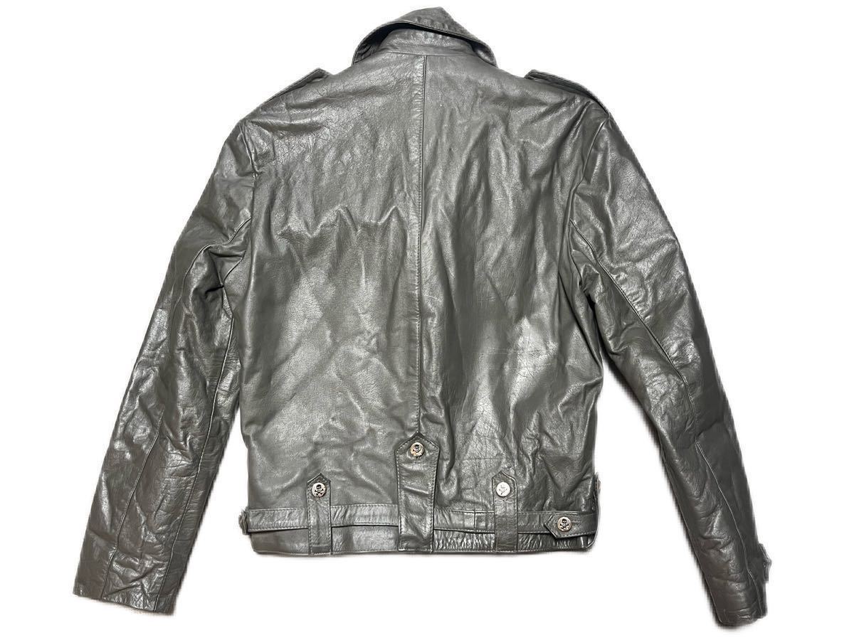  that time thing la rocker Biker jacket gray width of a garment 51cm Johnson z Rider's punk 80s 50s Vintage rockabilly long Jean 666