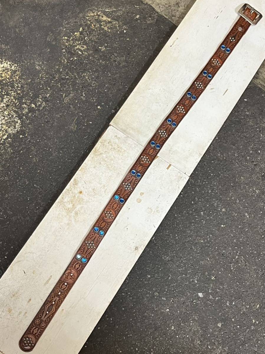 美品 50s スタッズベルト 34(全長96cm)NORTH&JUDD 茶色 美品 50s スタッズベルト 34(全長96cm)NORTH&JUDD 茶色