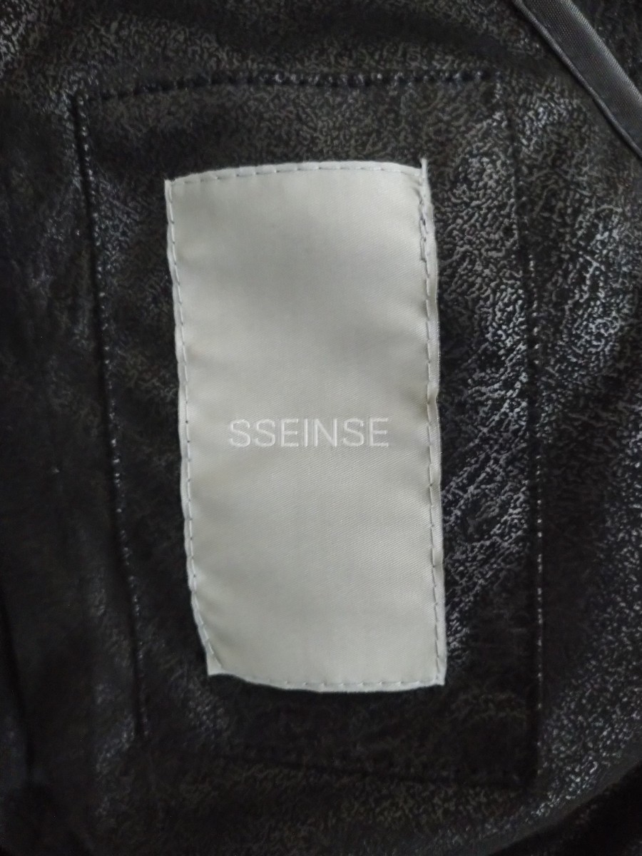 SSEINSE フェイクレザーボアジャケット ムートンジャケット ブラック