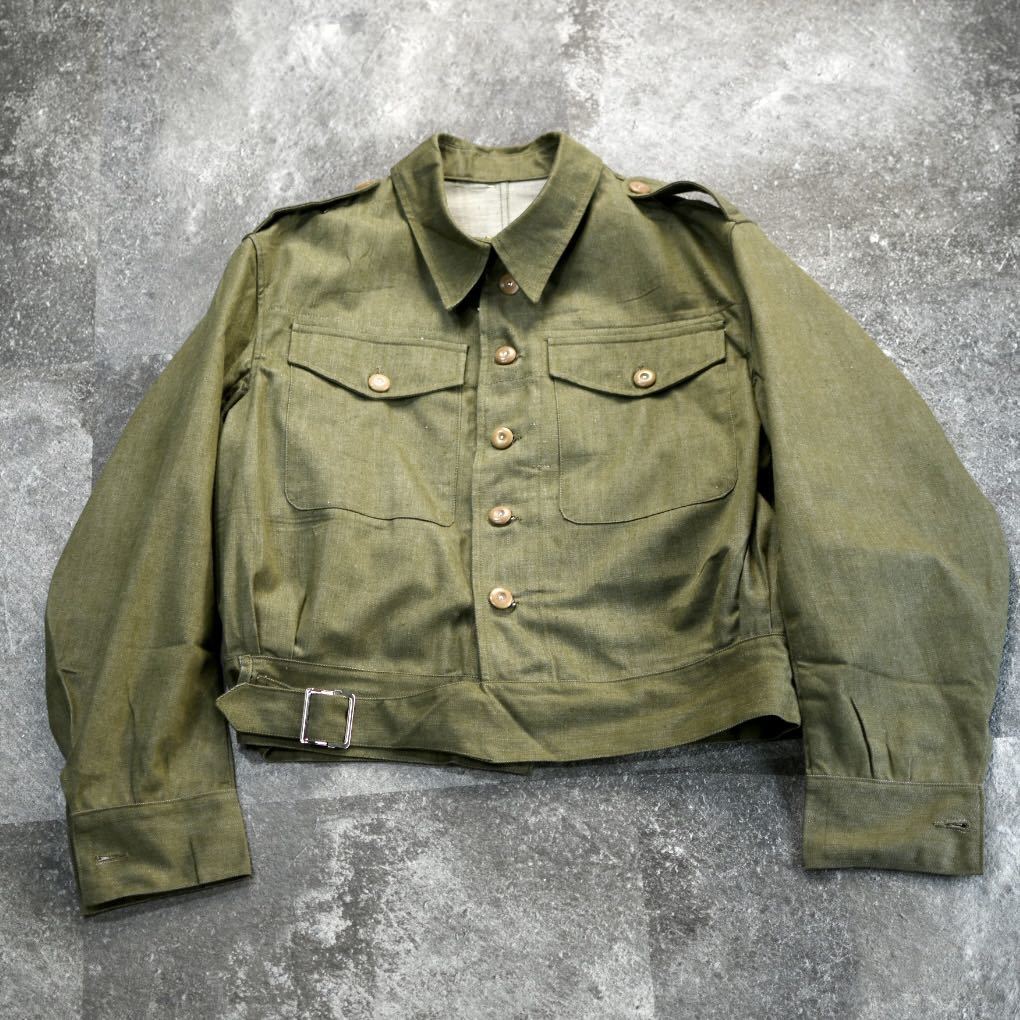 古着 50's イギリス軍 デッドストック グリーンデニム バトルドレス