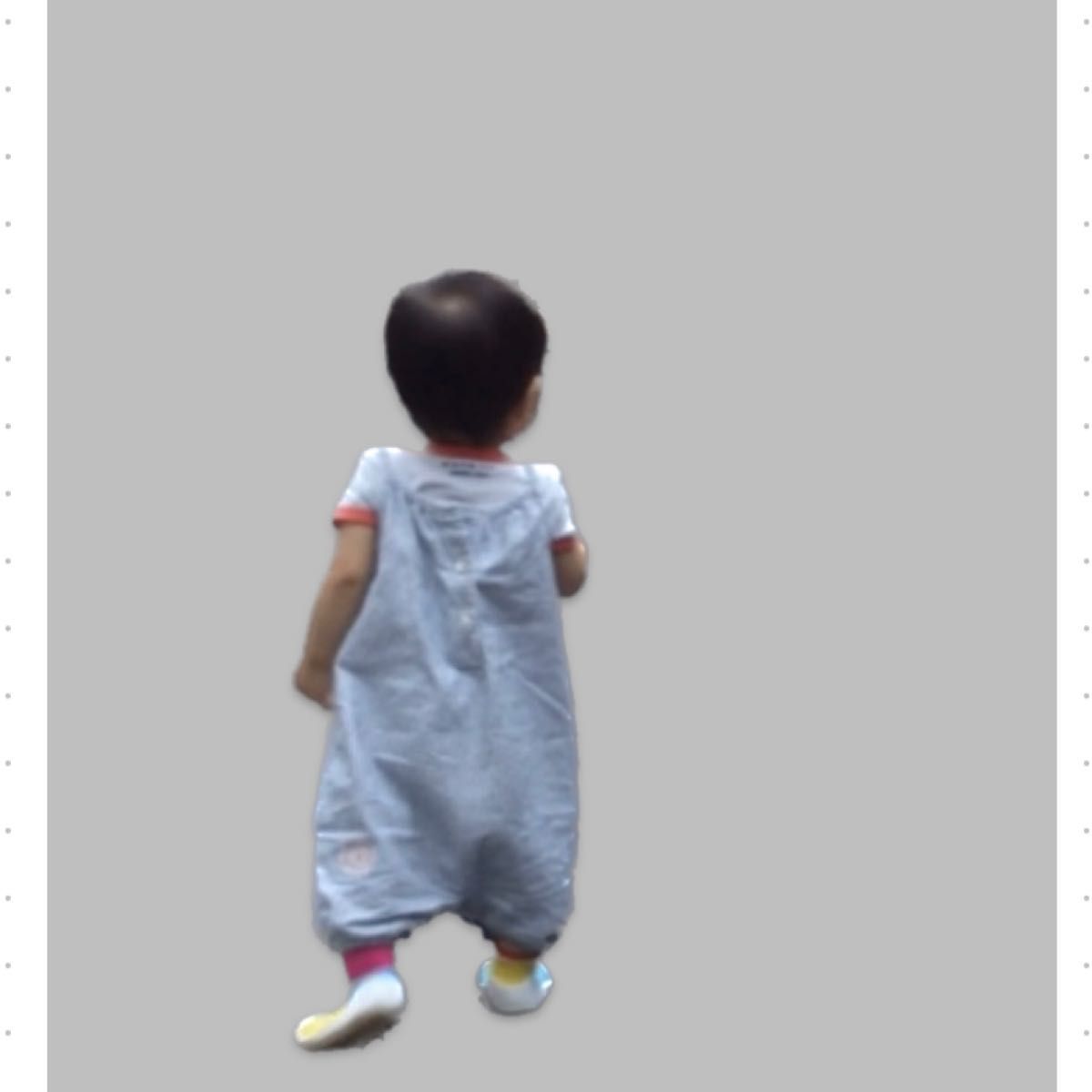 【難あり】babyGap オーバーオール ロンパース 80サイズ コットン100% ヒッコリー デニム リボン