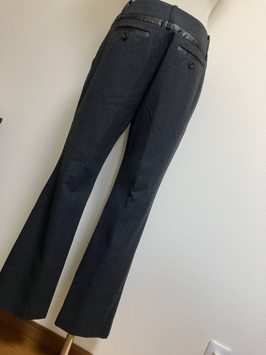  beautiful goods * ball ji. wool beautiful line strut pants made in Japan gray S*9505
