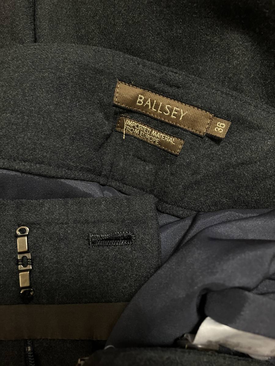  beautiful goods * ball ji. wool beautiful line strut pants made in Japan gray S*9505