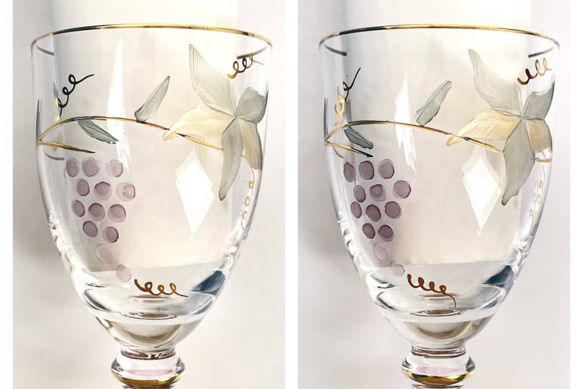 未使用　KAMAY　カメイガラス　ペア　ワイングラス　高さ約18㎝　ルーマニア製　IPGE-803 中古　現状品　返品不可_画像6