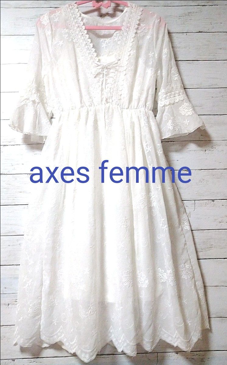 【最終値下げ】axes femme　キャミインナー付きレースワンピ