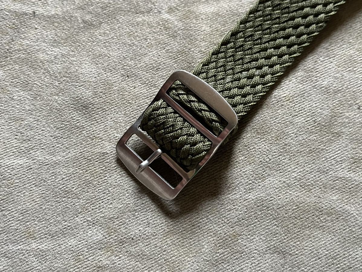  prompt decision! free shipping! France direct import pa- long strap 20mm high density futoshi braided ground khaki Vintage dead stock goods NATO strap 20-PX09