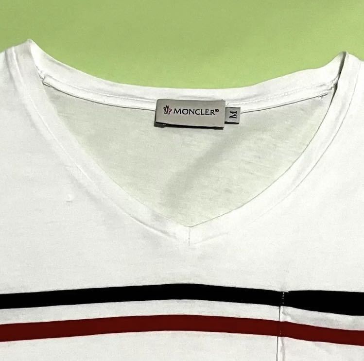 人気】MONCLER モンクレール ポケットTシャツ トリコロール Vネック