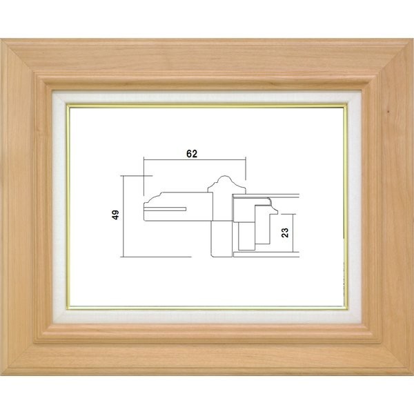 油彩額縁 油絵額縁 木製フレーム アクリル付 PF101F ナチュラル サイズF4号_画像1