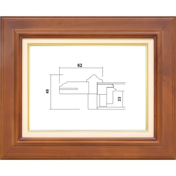 油彩額縁 油絵額縁 木製フレーム アクリル付 PF101F ブラウン サイズF10号_画像1