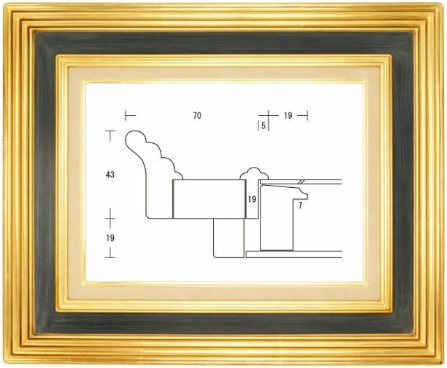 油絵用 額縁 木製フレーム 小公子 金 サイズM0号-