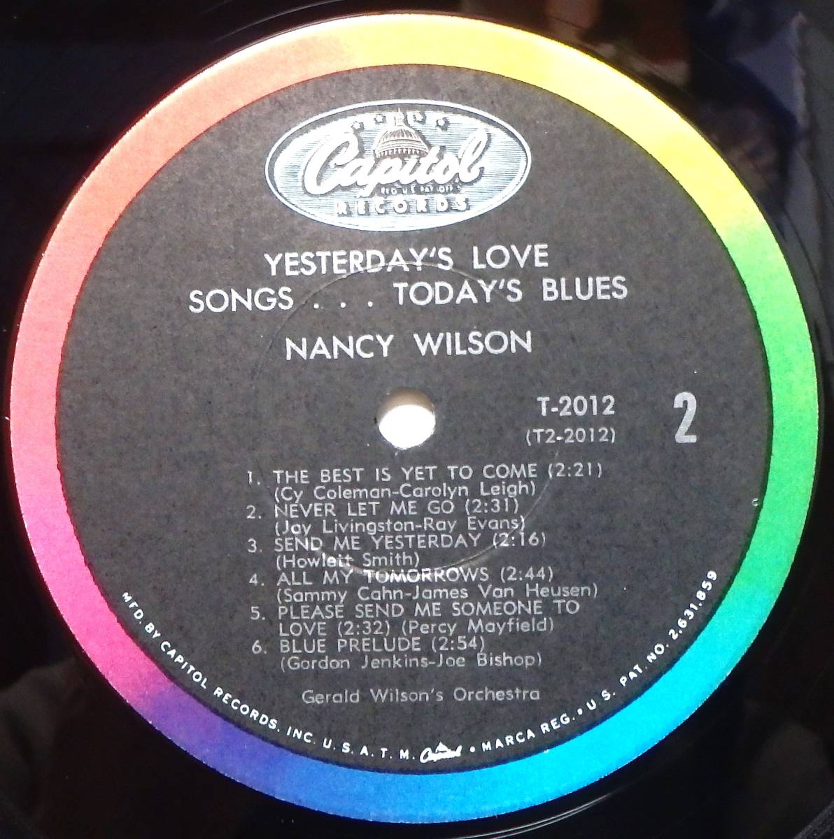 【JV022】NANCY WILSON「Yesterday's Love Songs Today's Blues」, 65 US mono Repress　★ジャズ・ボーカル/ビッグ・バンド_画像5