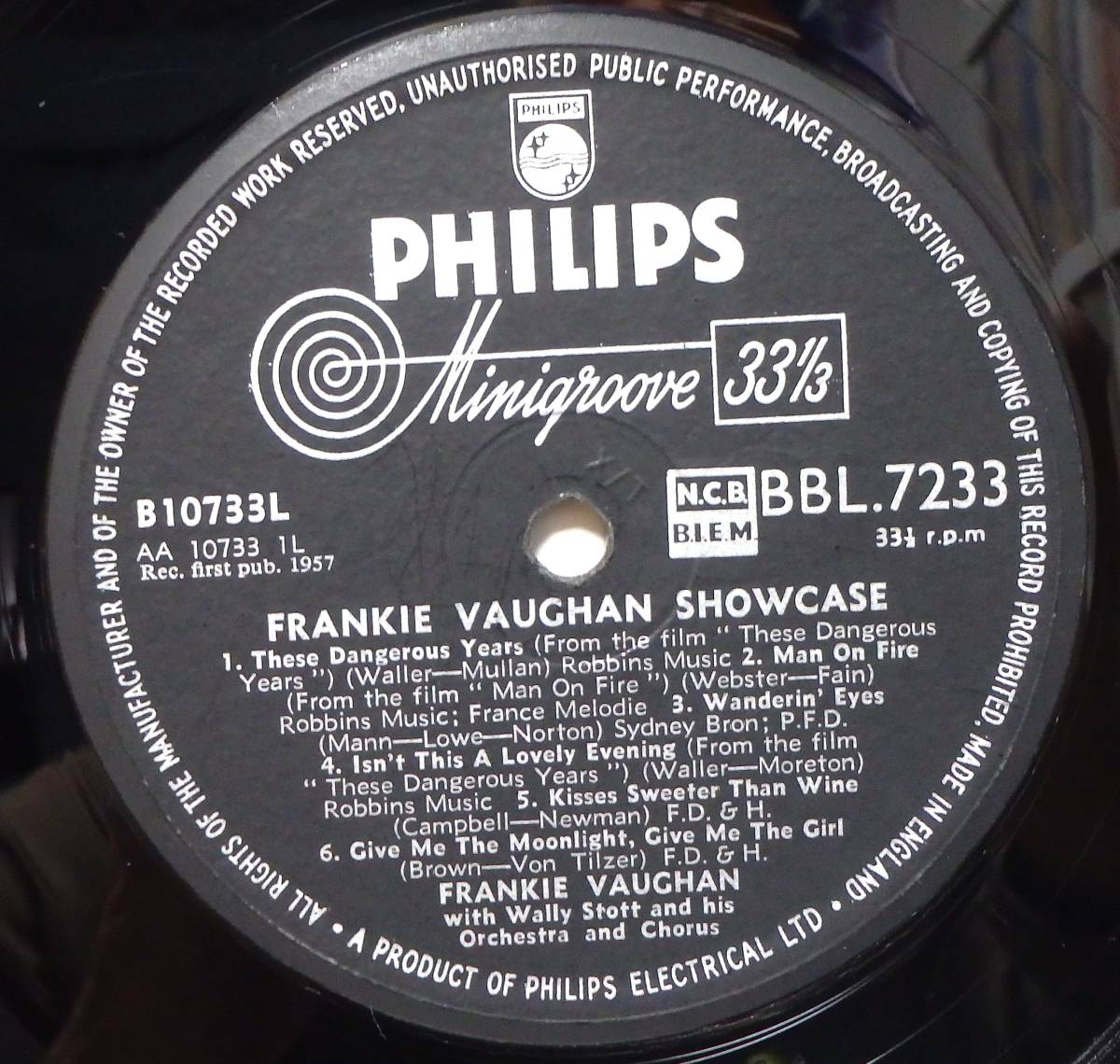 【JV156】FRANKIE VAUGHAN「Frankie Vaughan Showcase」, 58 UK Original/ペラジャケ　★ボーカル/バラード_画像4