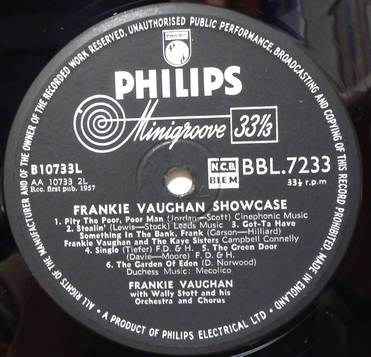 【JV156】FRANKIE VAUGHAN「Frankie Vaughan Showcase」, 58 UK Original/ペラジャケ　★ボーカル/バラード_画像5