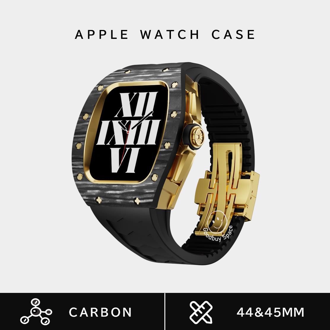 AppleWatch Racing Carbon Case / Gold 44&45mm - スマートウォッチ