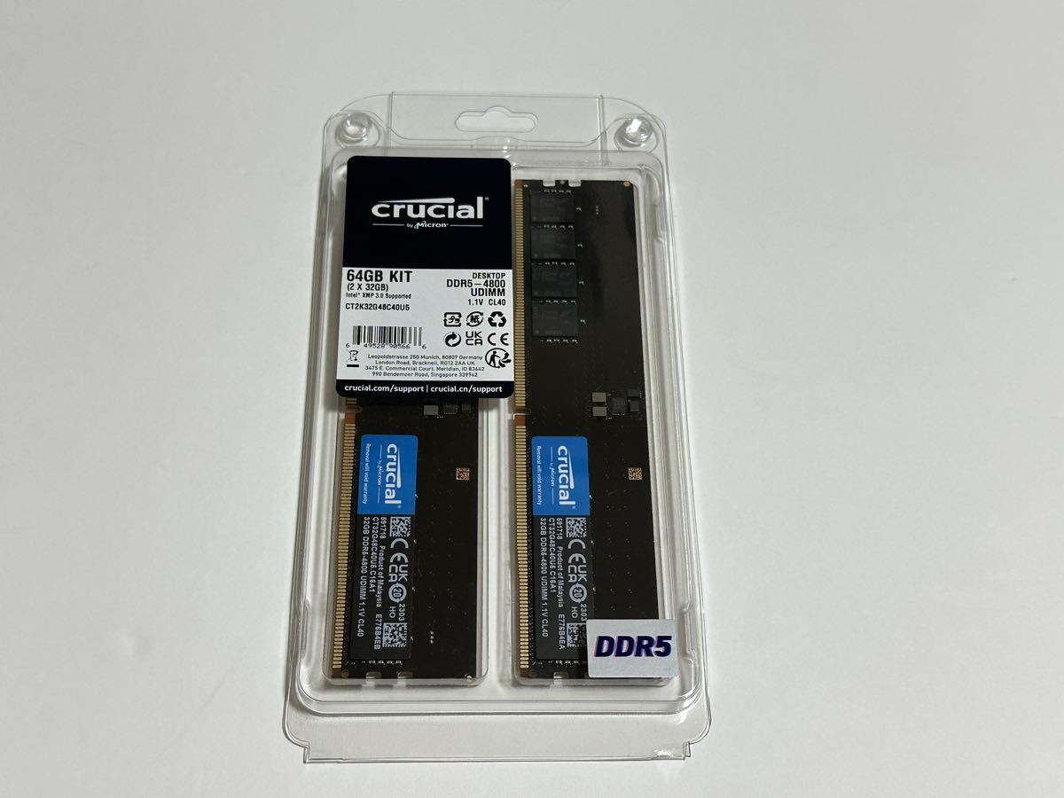 Crucial CT2K32G48C40U5 DDR5-4800 64GB(32GBx2) メモリ | theridgeoa.com