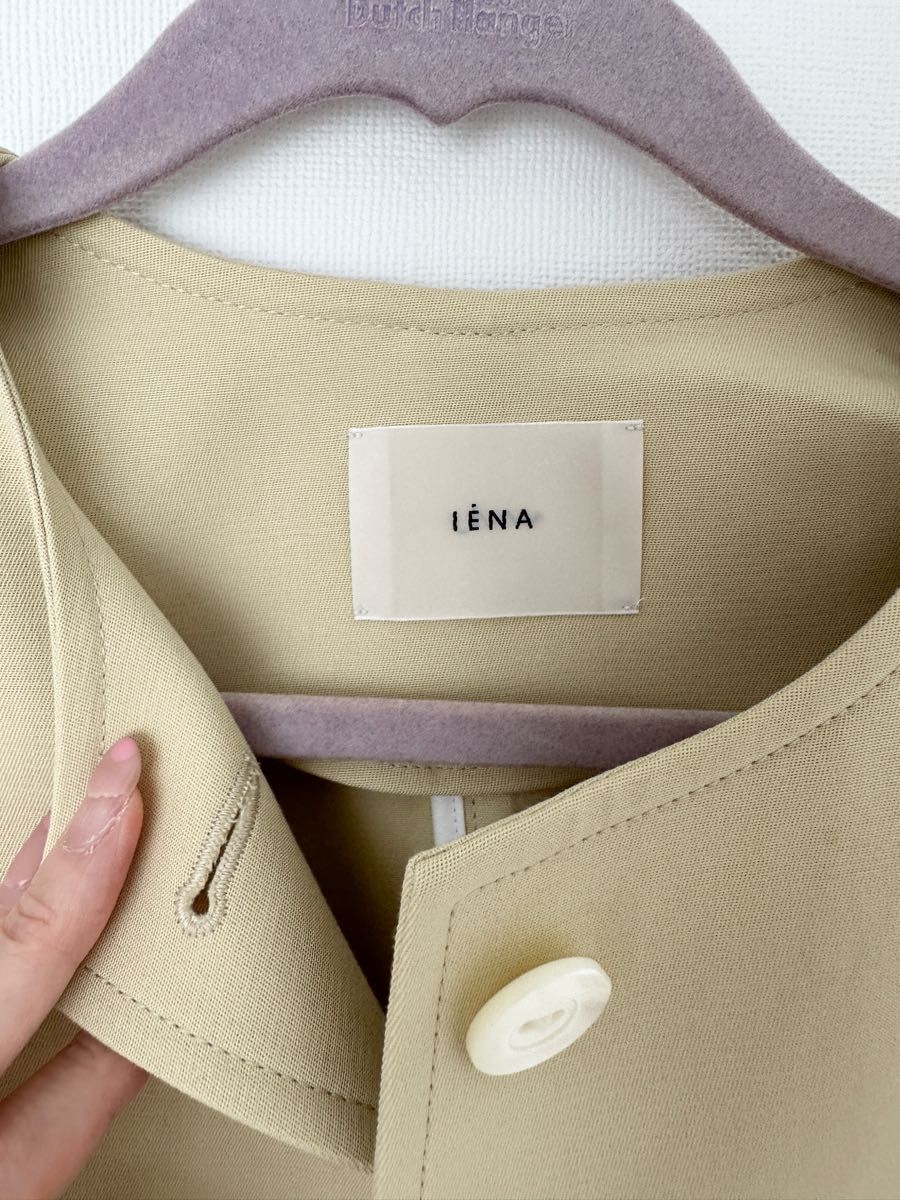 IENA イエナ 二重織ギャバBOXYコート ノーカラージャケット スプリング