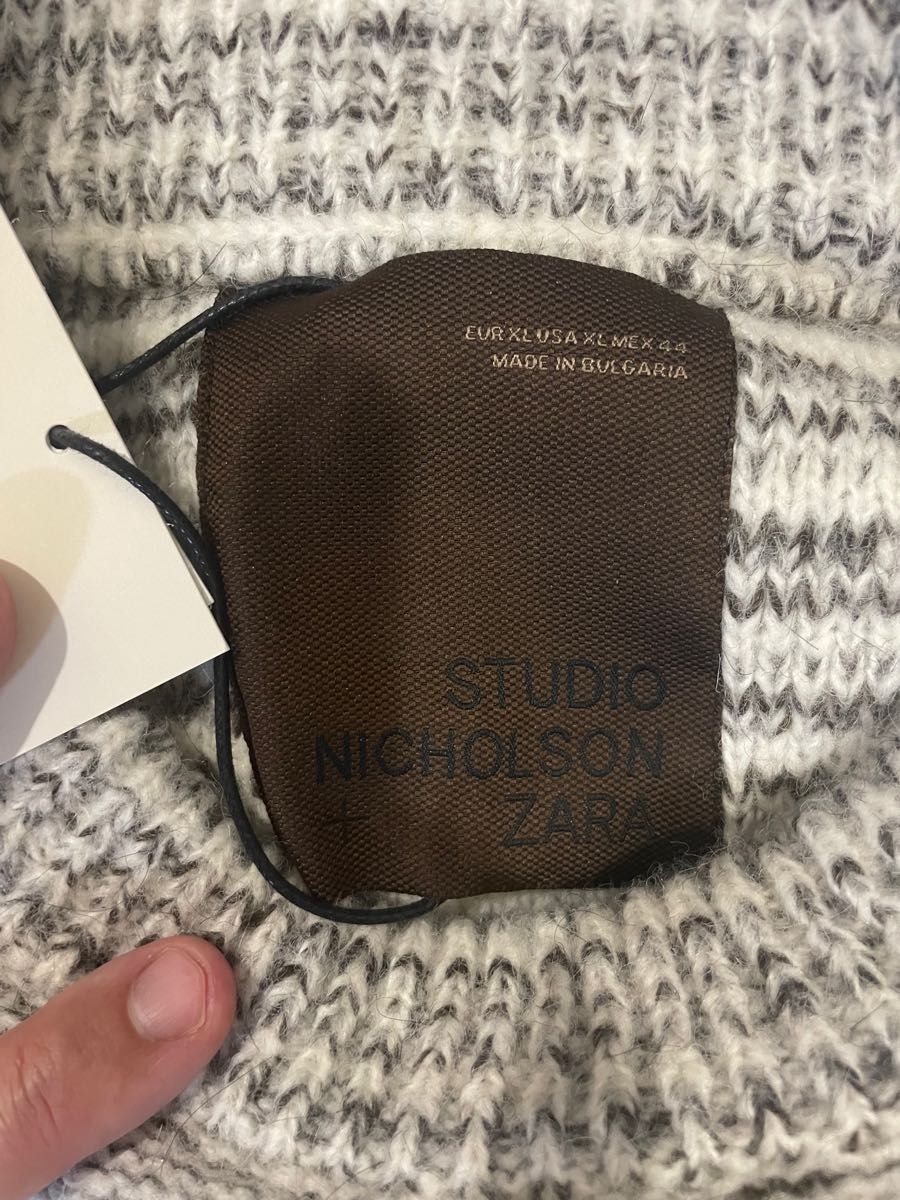 半額 STUDIO NICHOLSON ZARA テクスチャー ストライプセーター | www