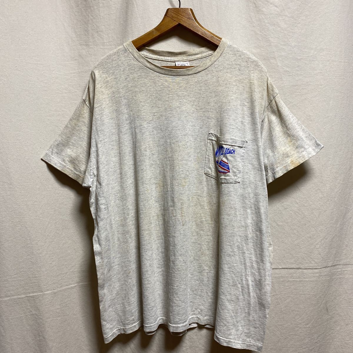 雰囲気系　オールド　アメリカ製　MYRTLE BEACH プリント　ポケットTシャツ　XL 半袖Tシャツ　90s 古着　ヴィンテージ　DELTA ポケT_画像3