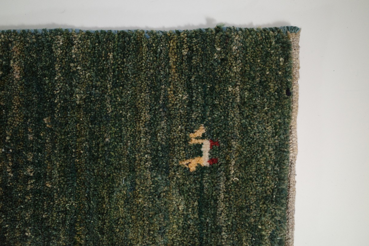 ギャッベ グリーン 45×62cm ギャベ 絨毯 ラグ マットの画像2