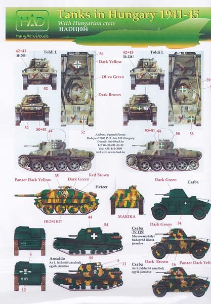 HADデカール　HJ35004　1/35 タンク in ハンガリー デカール Part.2_画像1