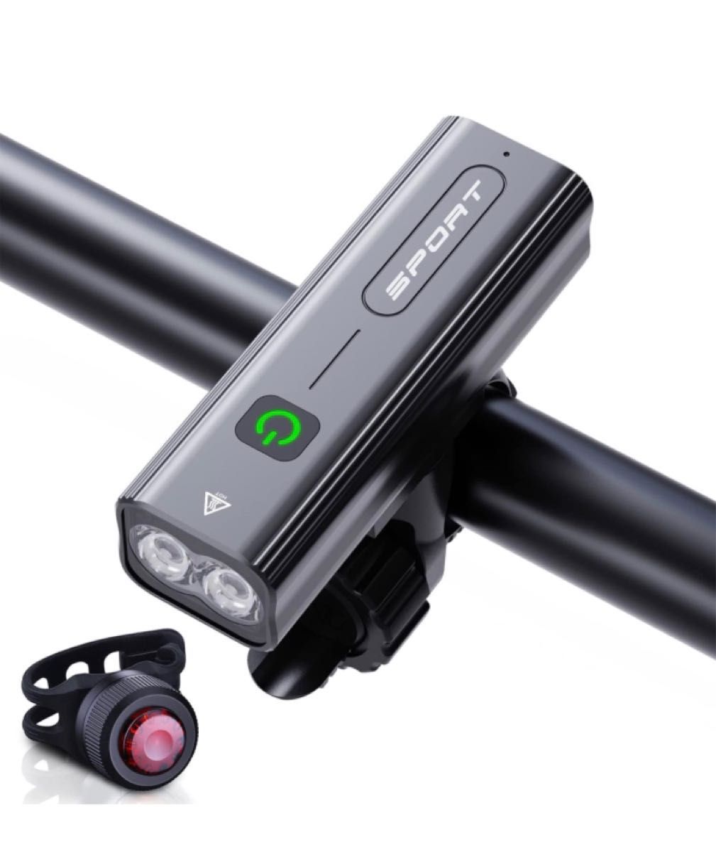 自転車ライト USB充電 フロントライト 大容量2600mAh 1000ルーメン LEDヘッドライト　テールライト　PSE認証防災
