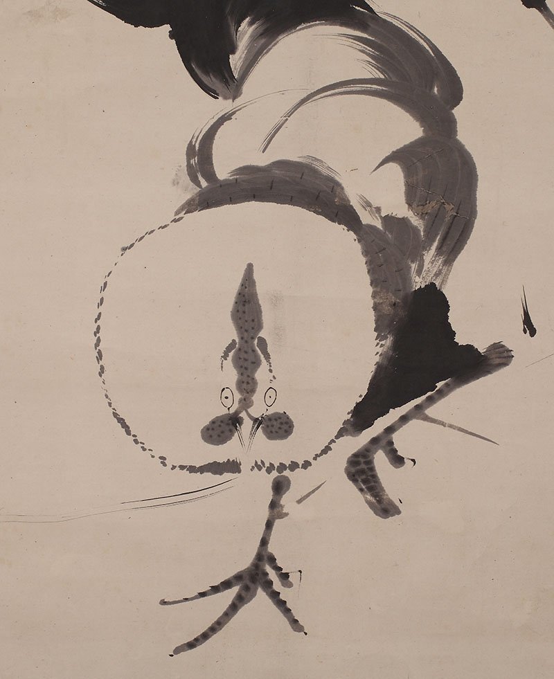 模写】委託HK◇伊藤若冲 杜若に鶏図竪物(近世日本画 水墨画 模写】委託HK◇伊藤若冲 杜若に鶏図竪物(近世日本画 水墨画