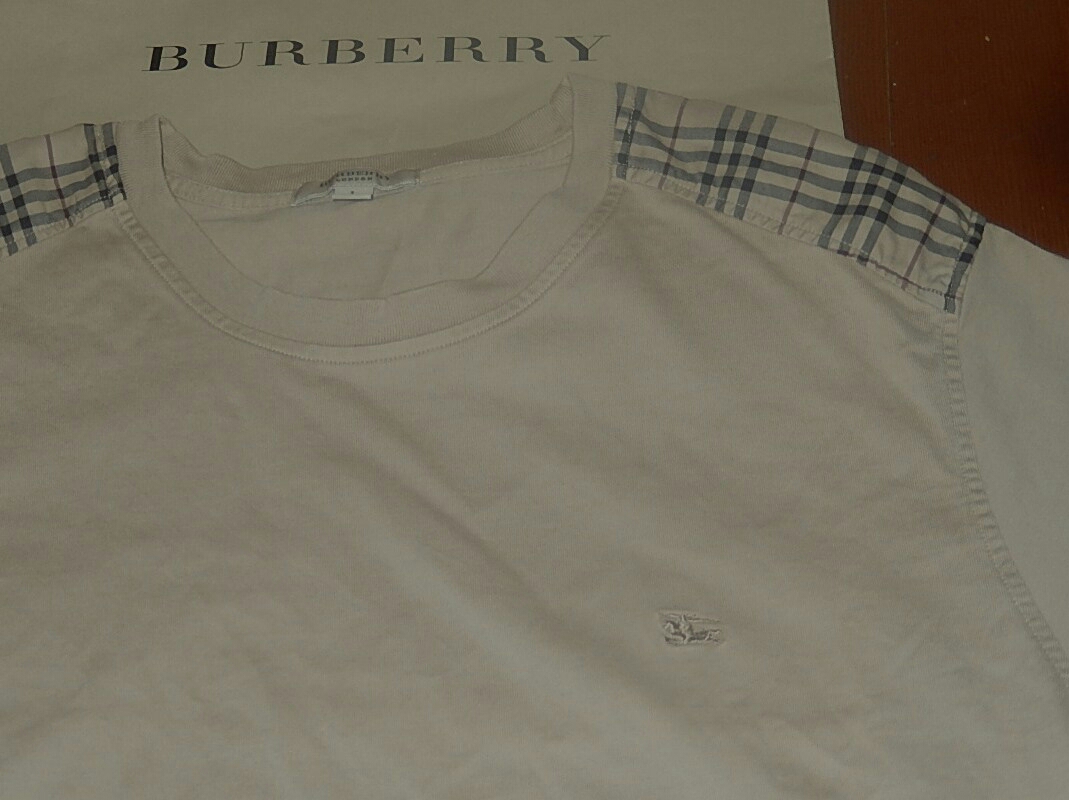 新品 新古 BURBERRY バーバリーロンドン 肩 タータンチェック 加工 半袖 Tシャツ ノバチェック 半袖シャツ チェック シャツ Ｌ 店舗完売