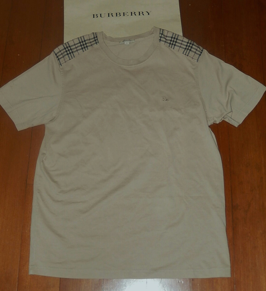 新品 新古 BURBERRY バーバリーロンドン 肩 タータンチェック 加工 半袖 Tシャツ ノバチェック 半袖Tシャツ チェック メンズ シャツ Ｌ